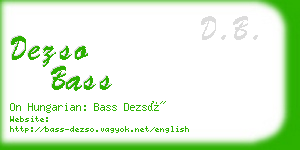 dezso bass business card